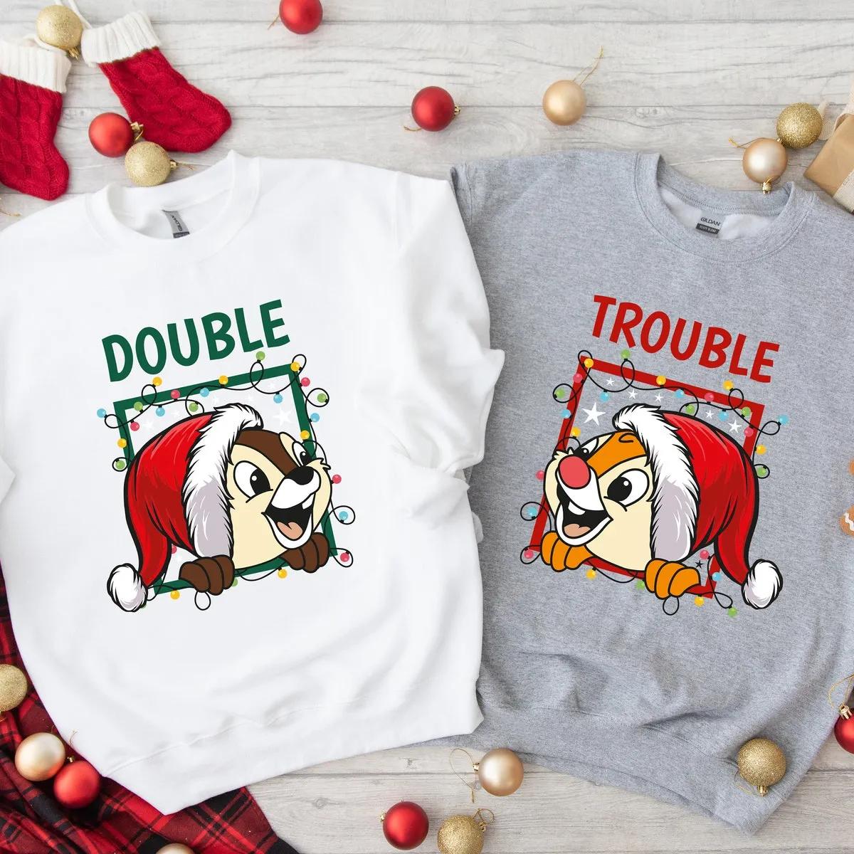 Chip Dale Double Trouble Disney Christmas Shirt 2 2