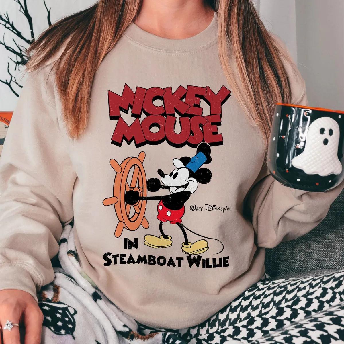 Classic Mickey Mouse In Steamboat Willie Shirt 3