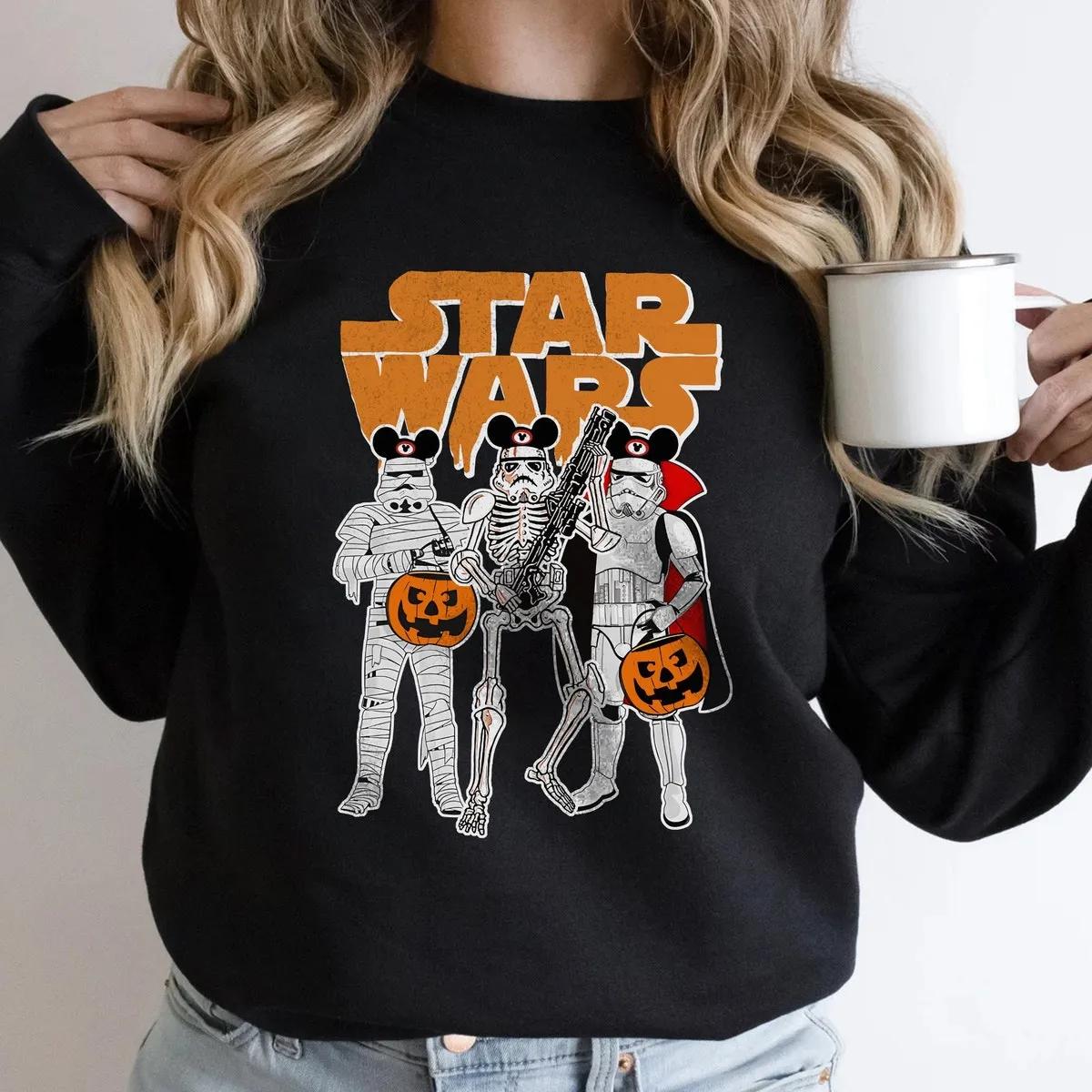 Costume Stormtrooper Skeleton Mickey Ears Halloween Shirt 1