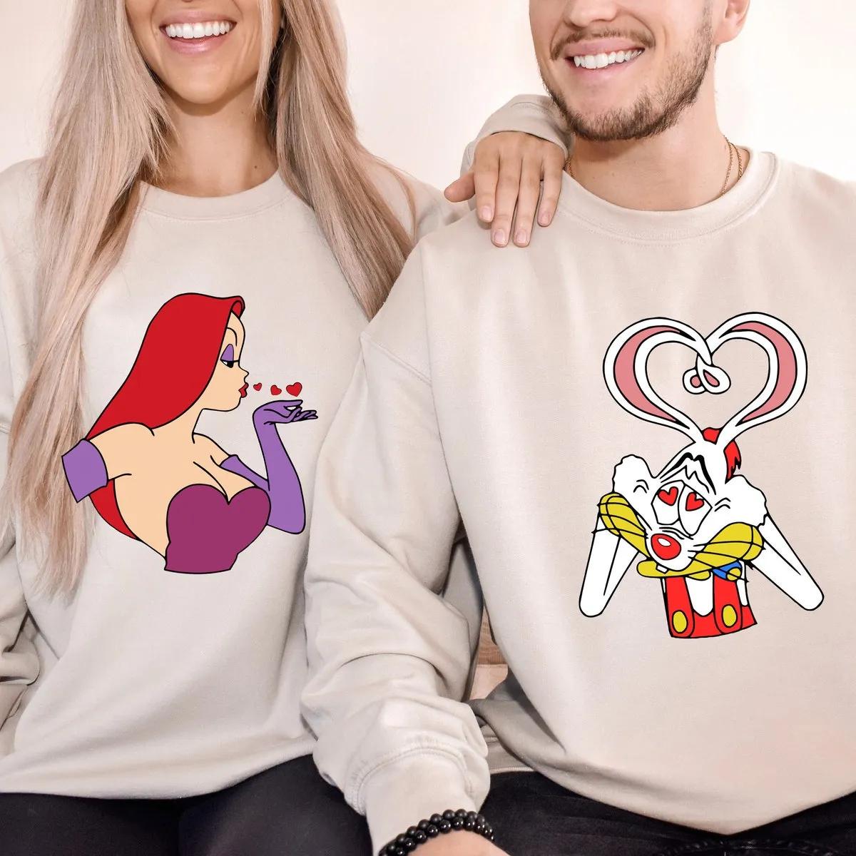 Couple Matching Roger Rabbit Jessica Rabbit Disney Shirt 1 1