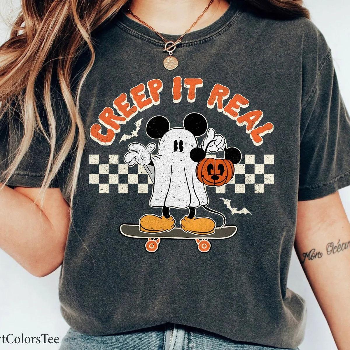 Creep it Real Mickey Ghost Shirt Halloween Walt Disney World Tee 1