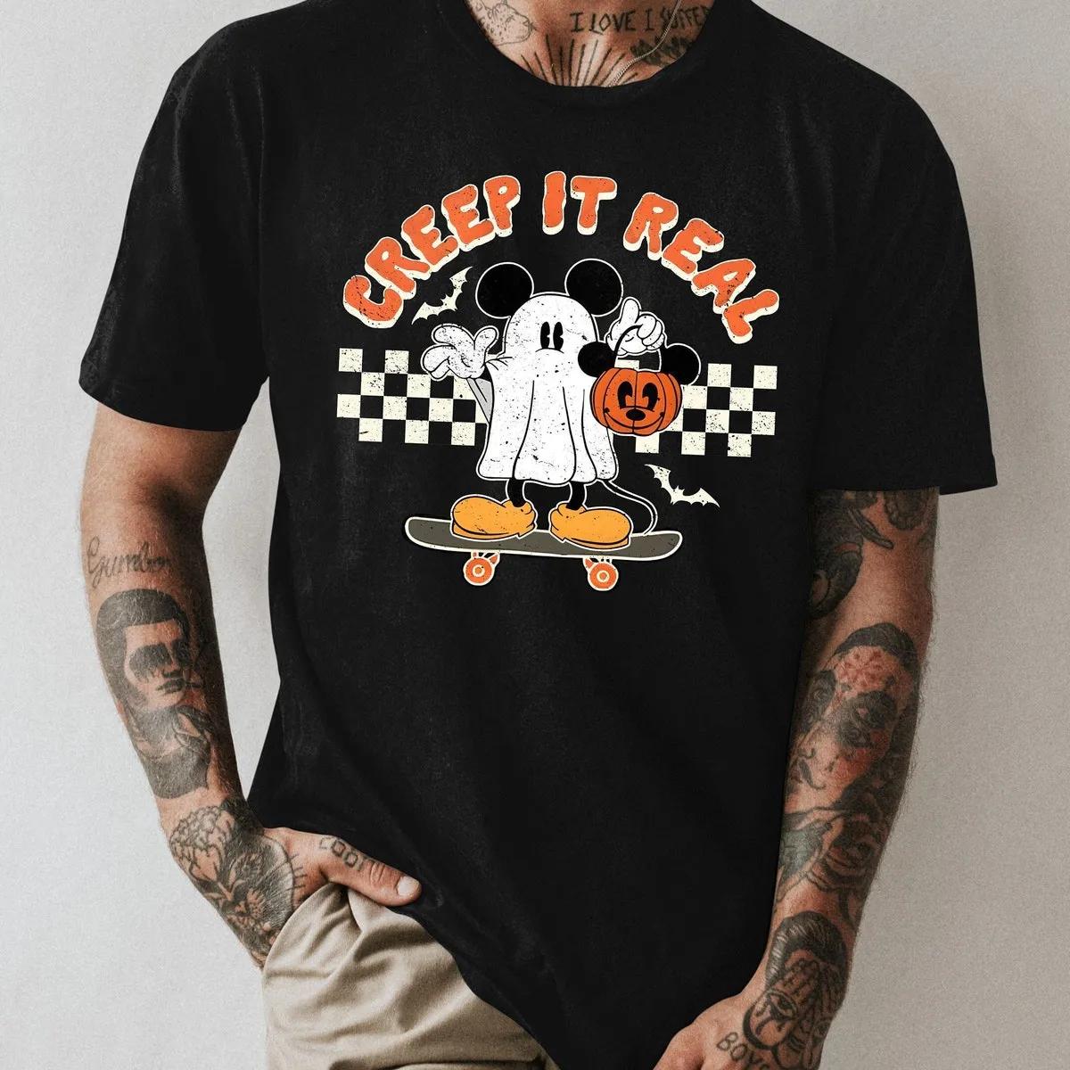 Creep it Real Mickey Ghost Shirt Halloween Walt Disney World Tee 2