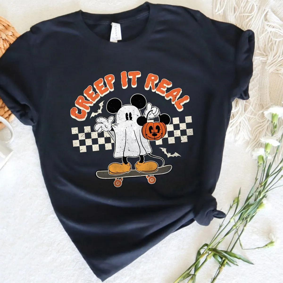 Creep it Real Mickey Ghost Shirt Halloween Walt Disney World Tee 4