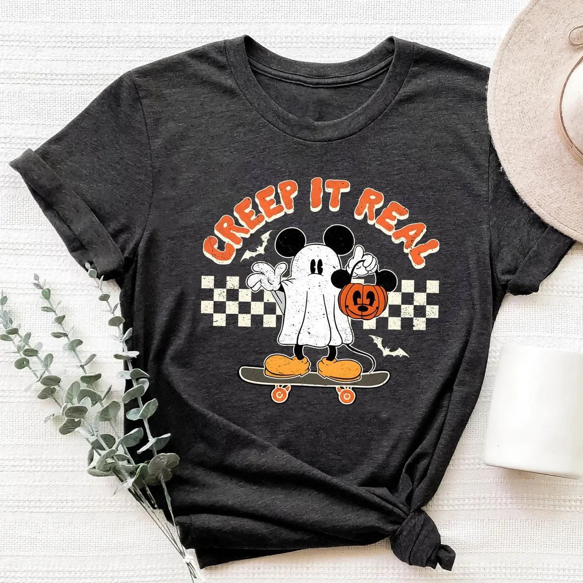 Creep it Real Mickey Ghost Shirt Halloween Walt Disney World Tee 5