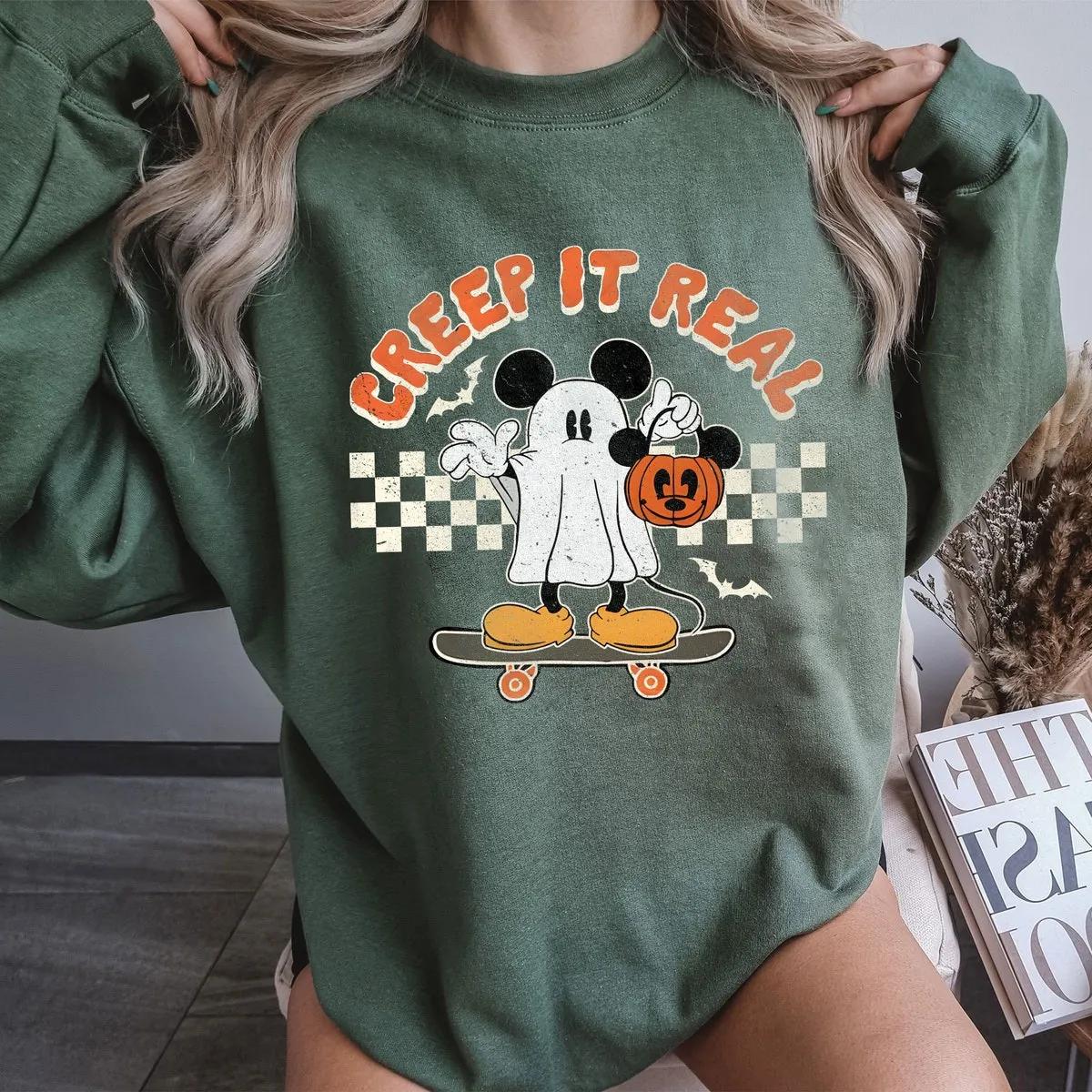 Creep it Real Mickey Ghost Shirt Halloween Walt Disney World Tee 6