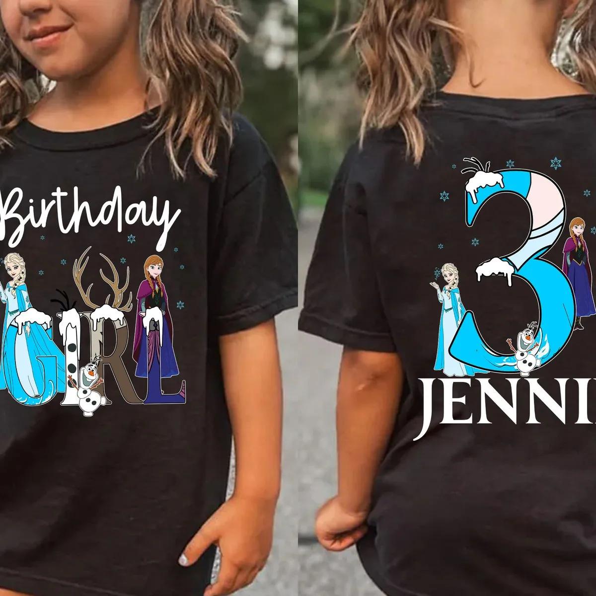 Custom Birthday Boy Girl Frozen Themed Kid Shirt 2