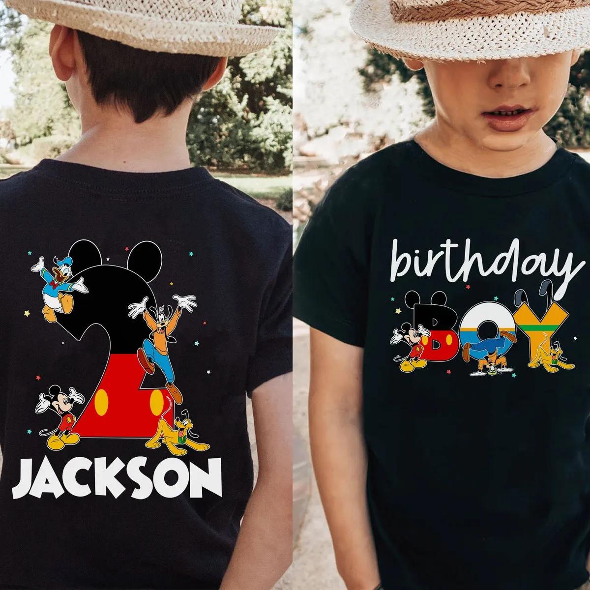 Custom Birthday Boy Girl Mickey Friends Themed Kid Shirt 1