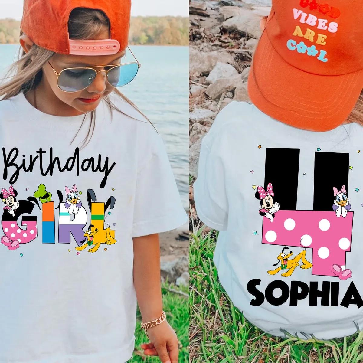 Custom Birthday Boy Girl Mickey Friends Themed Kid Shirt 2