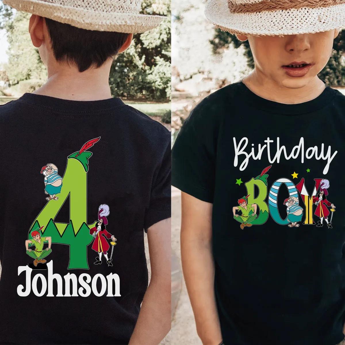 Custom Birthday Boy Girl Peter Pan Themed Kid Shirt 1