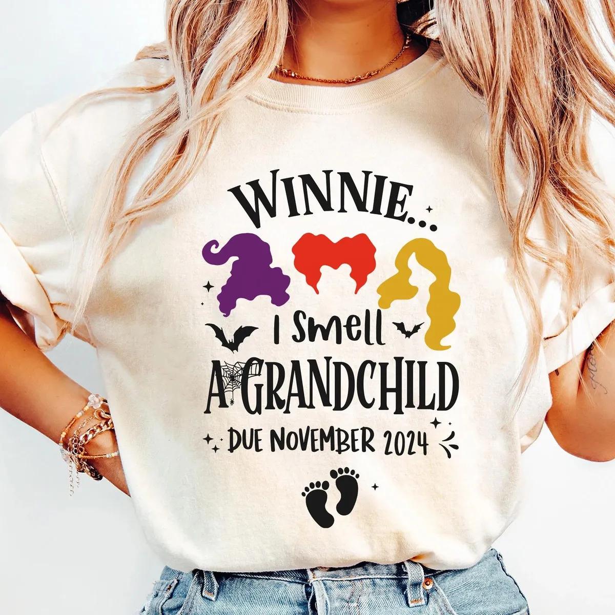 Custom Date Winnie Sanderson I Smell A Grandchild Disney Shirt 2 1