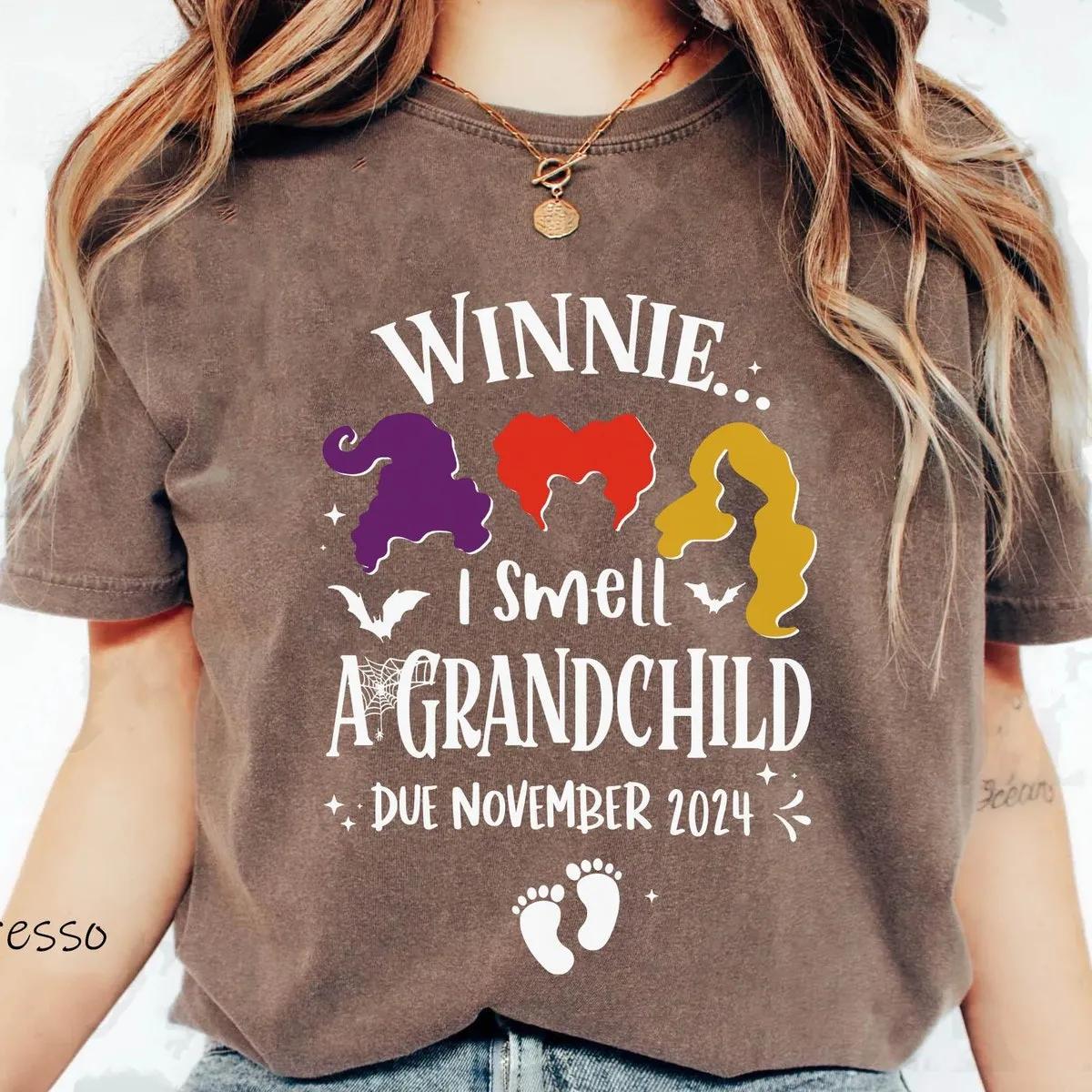 Custom Date Winnie Sanderson I Smell A Grandchild Disney Shirt 5 1