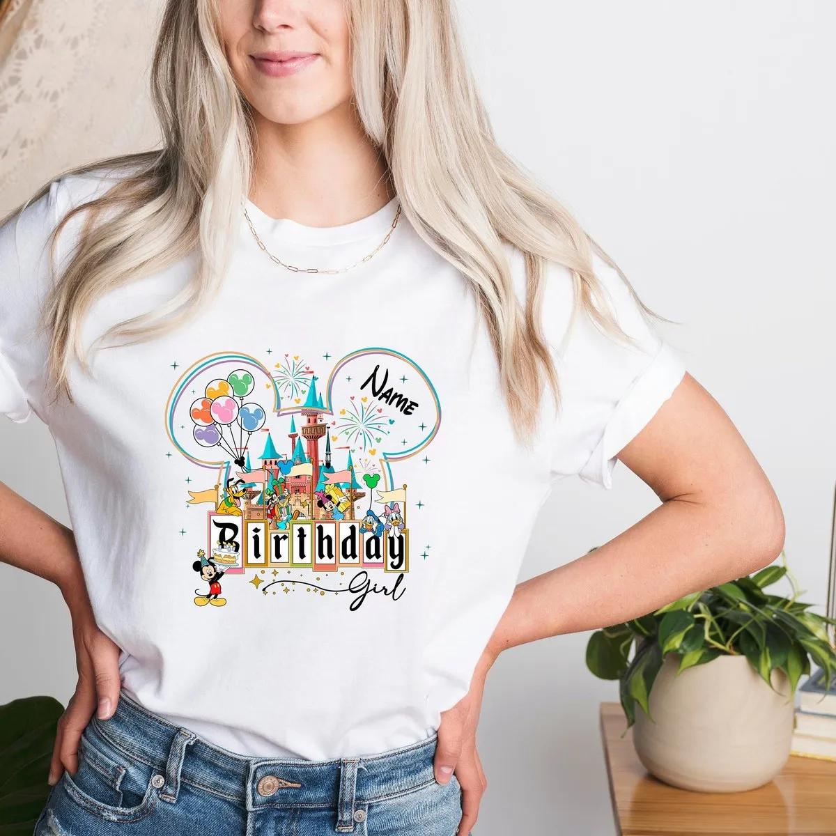 Custom Disney Birthday Girl Shirt Disneyworld Birthday Name Tee 1 1