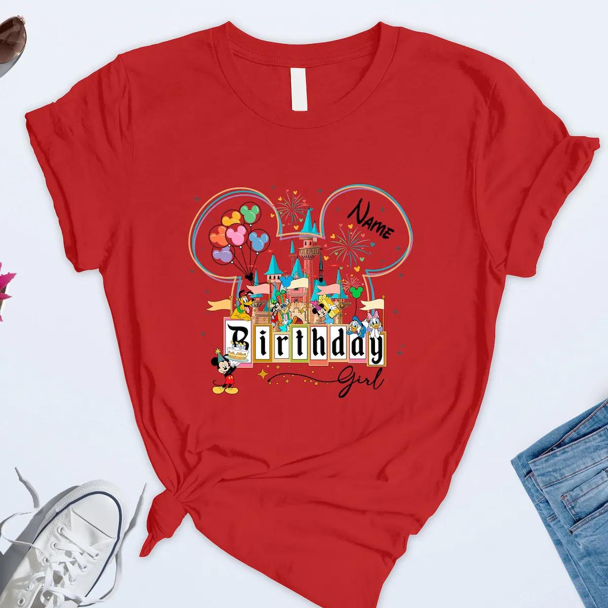 Custom Disney Birthday Girl Shirt Disneyworld Birthday Name Tee 5 1