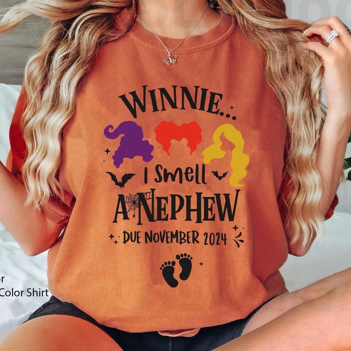 Custom Due Date Winnie Sanderson I Smell A Nephew Halloween Shirt 4