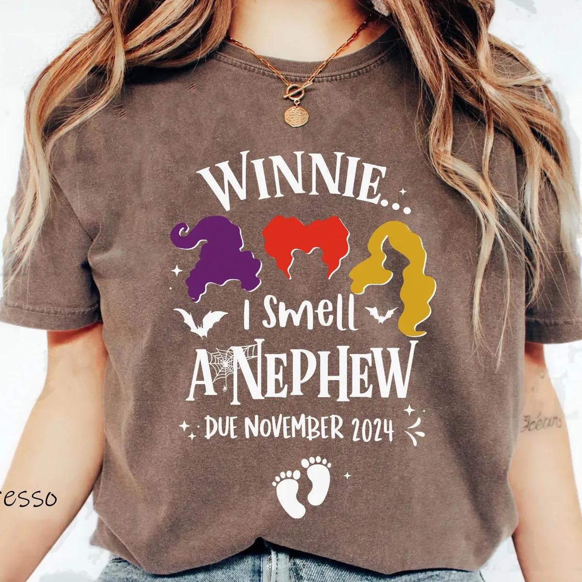 Custom Due Date Winnie Sanderson I Smell A Nephew Halloween Shirt 5