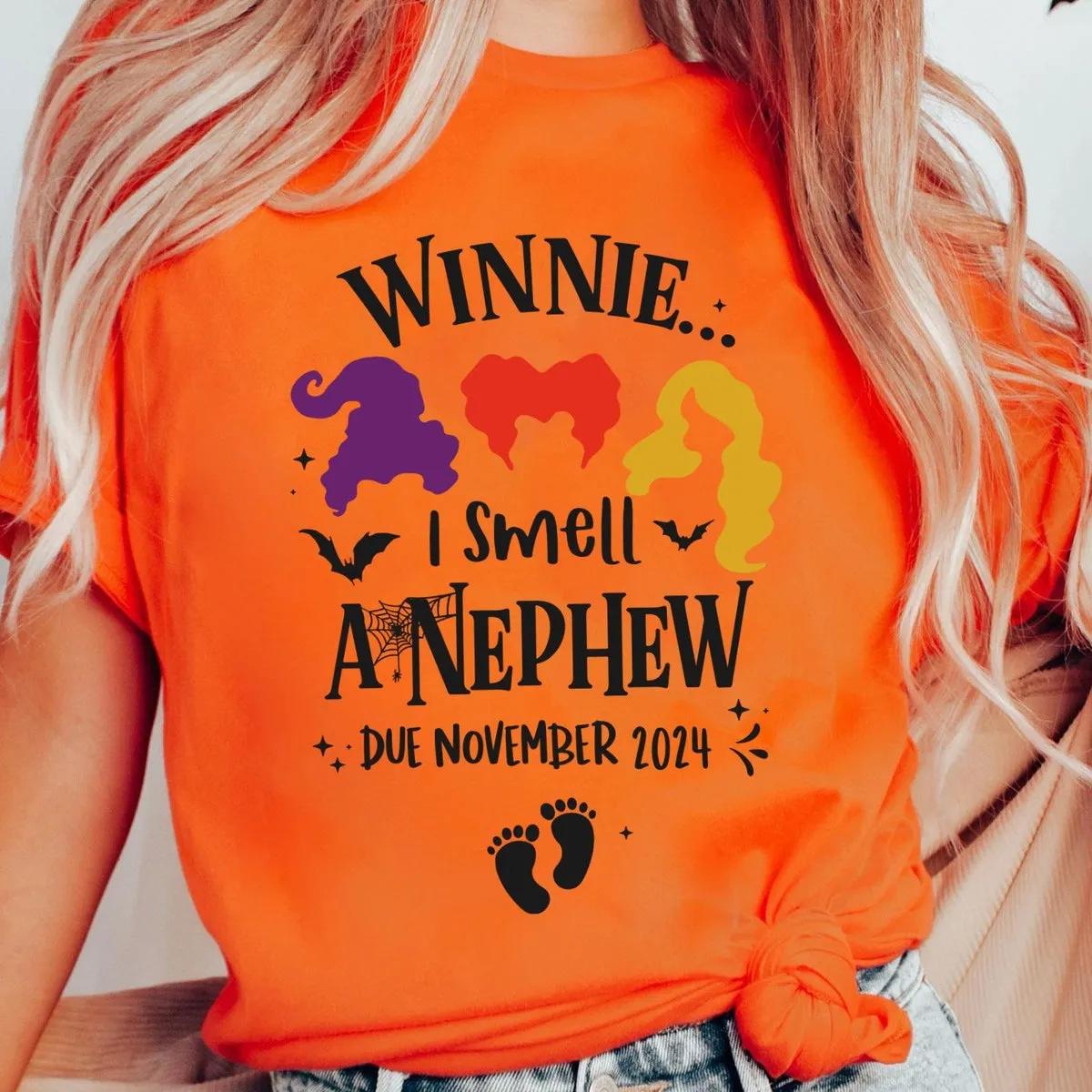 Custom Due Date Winnie Sanderson I Smell A Nephew Halloween Shirt 6