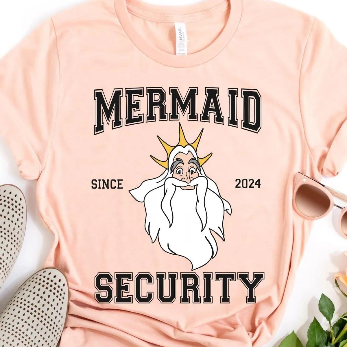 Custom Est King Triton Mermaid Security Shirt 2