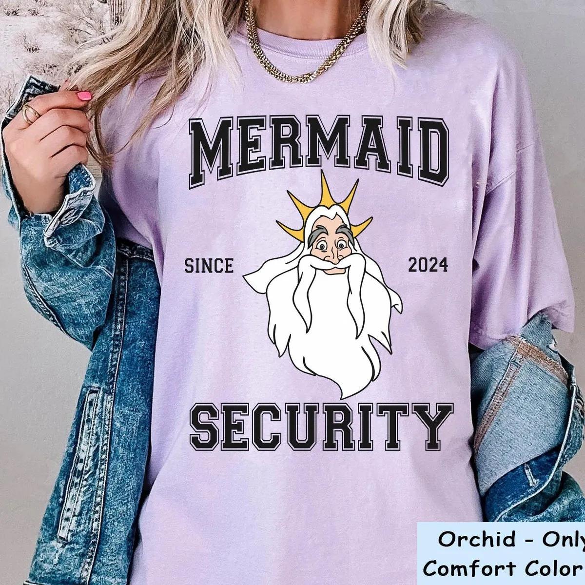 Custom Est King Triton Mermaid Security Shirt 5