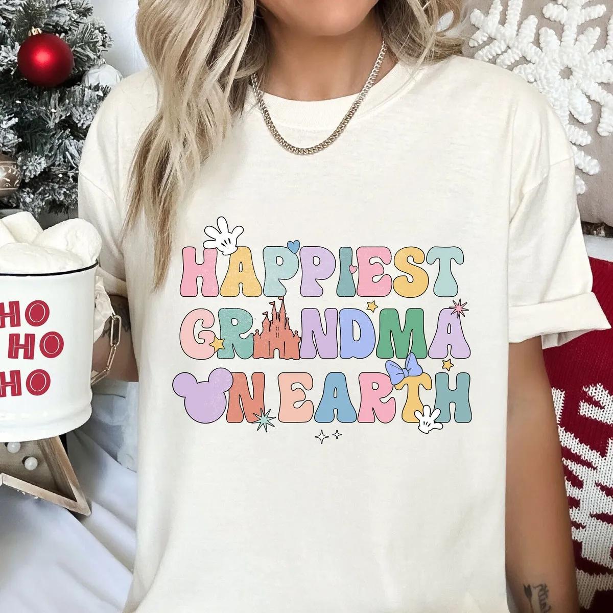 Custom Happiest Grandma on Earth 70s Groovy Disney Shirt 4 1