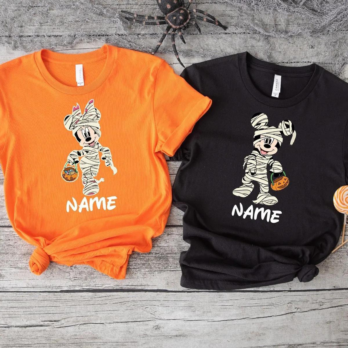 Custom Mickey And Minnie Mummy Halloween Disney Shirt 1