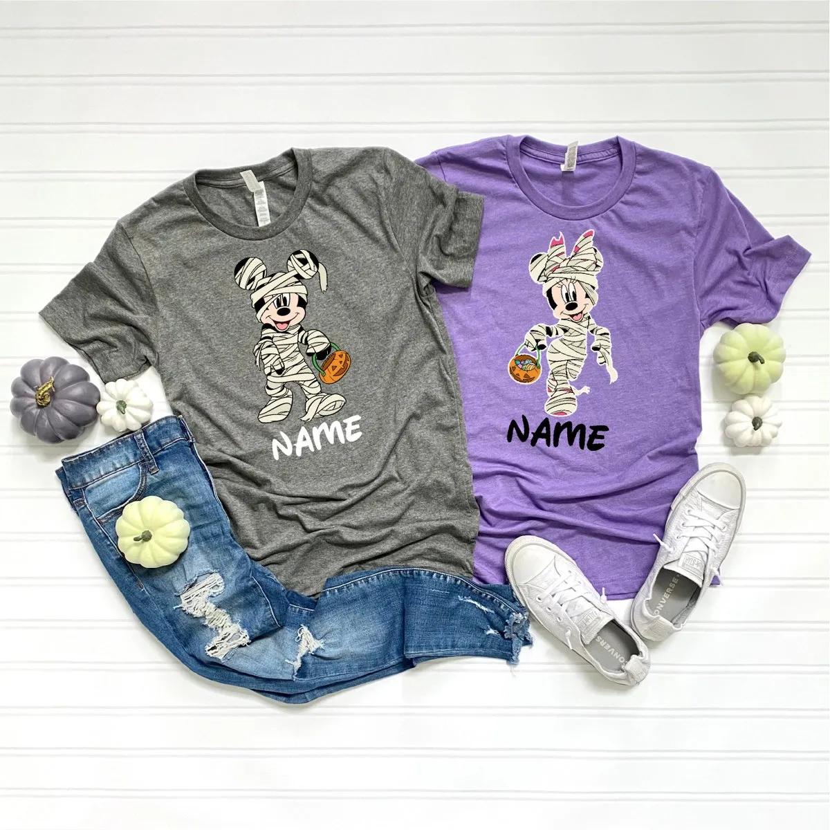 Custom Mickey And Minnie Mummy Halloween Disney Shirt 4