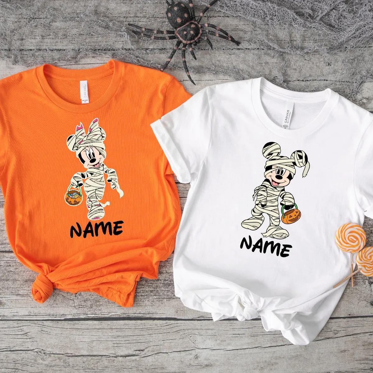 Custom Mickey And Minnie Mummy Halloween Disney Shirt 5