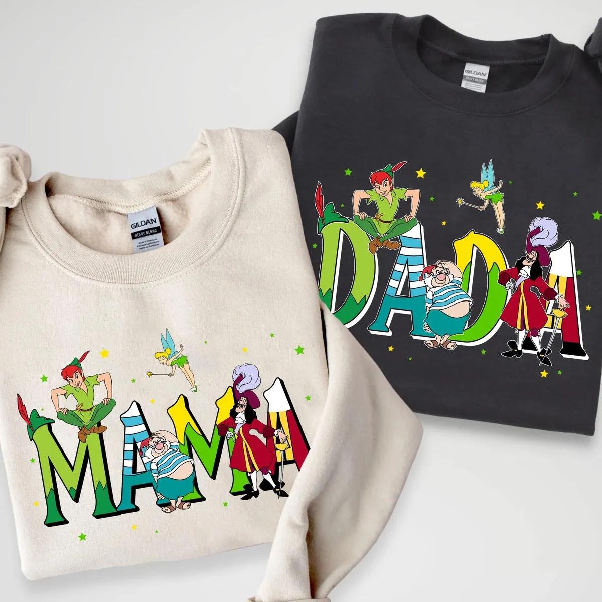 Custom Mom Dad Peter Pan Tinker Bell Hook Shirt 1