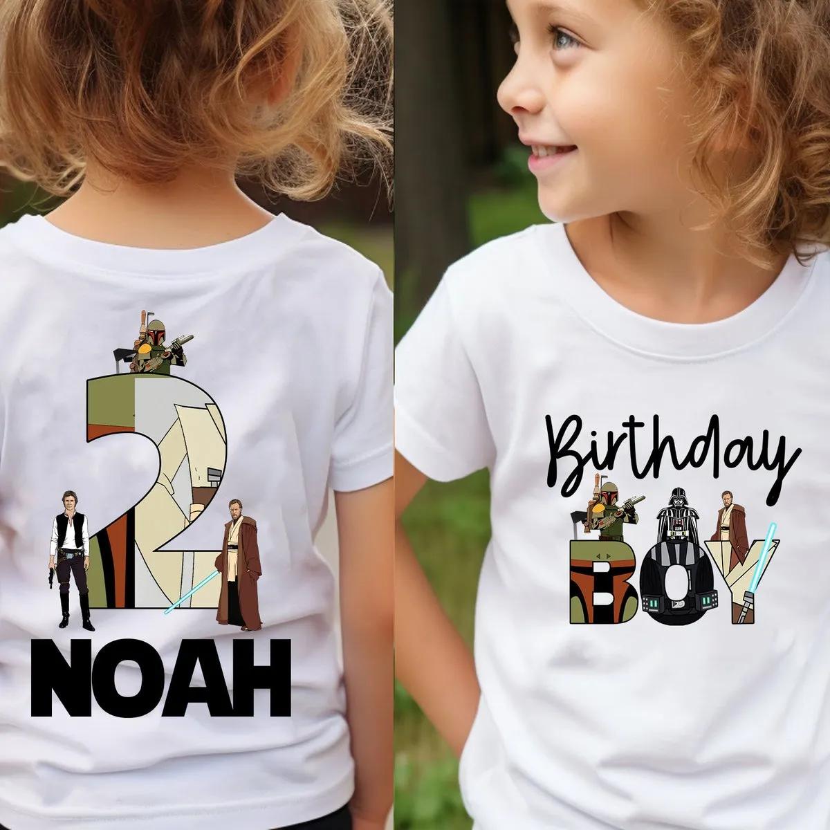 Custom Name Age Star Wars Birthday Boy Girl Kid Shirt 1