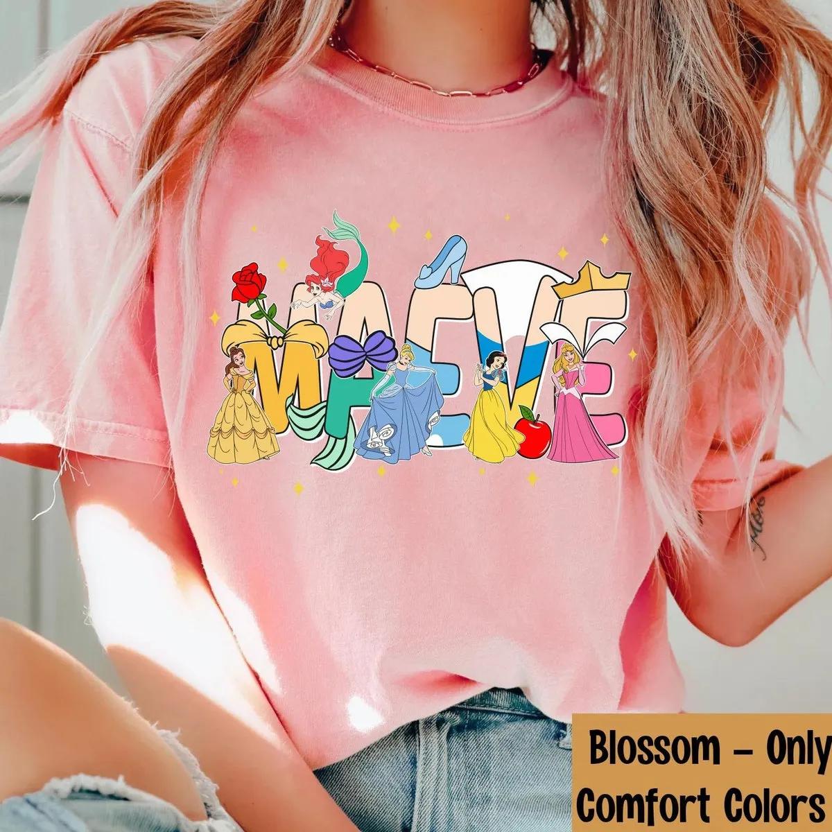 Custom Name Belle Ariel Cinderella Aurora Shirt 2