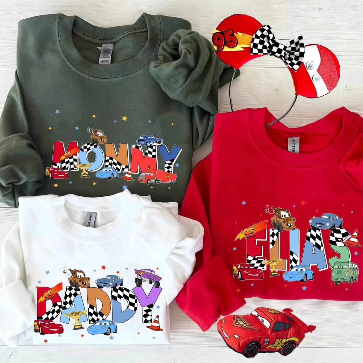 Custom Name Cars Movie Family Matching Shirt 5