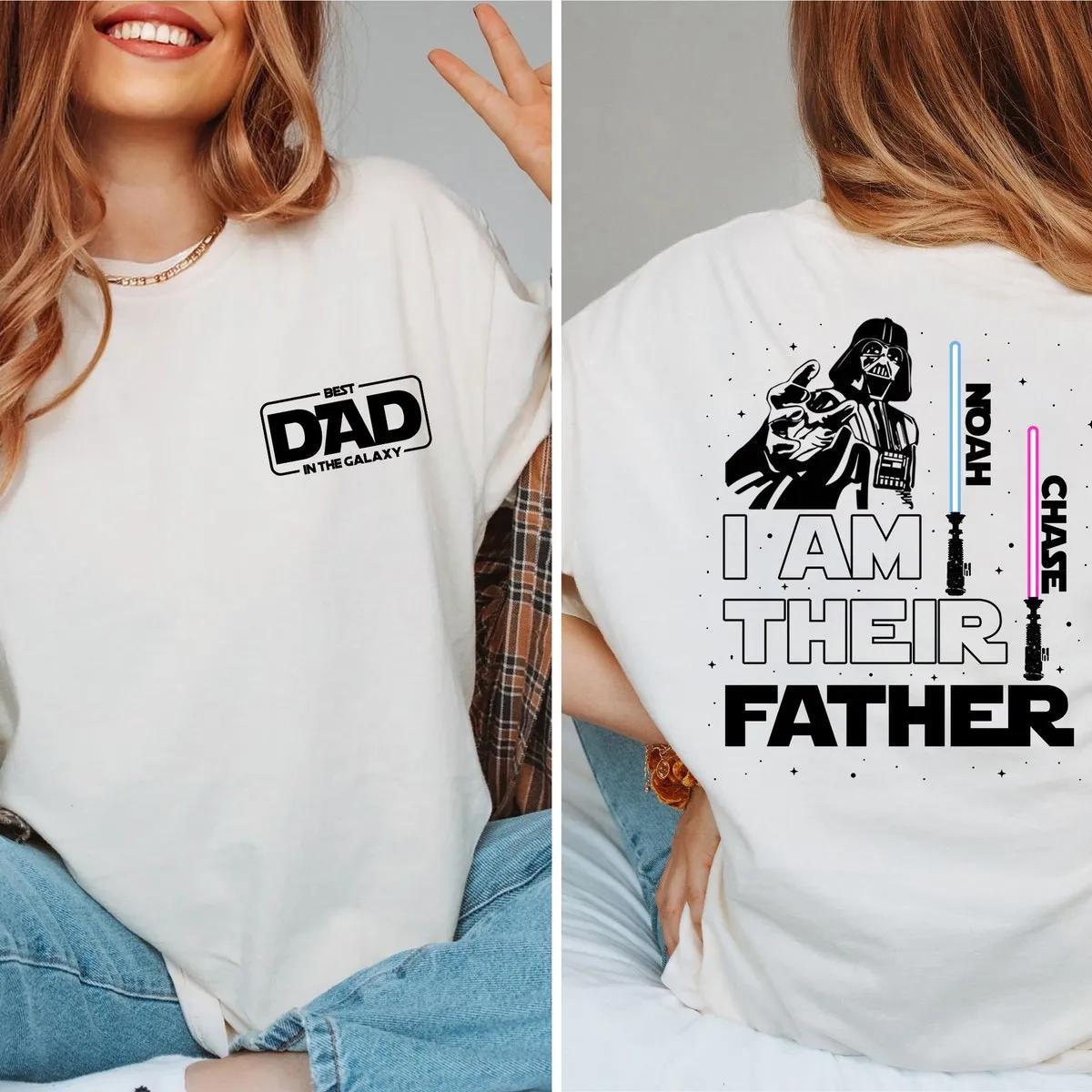 Custom Name Darth Vader Best Dad in Galaxy Star Wars Shirt 2 1