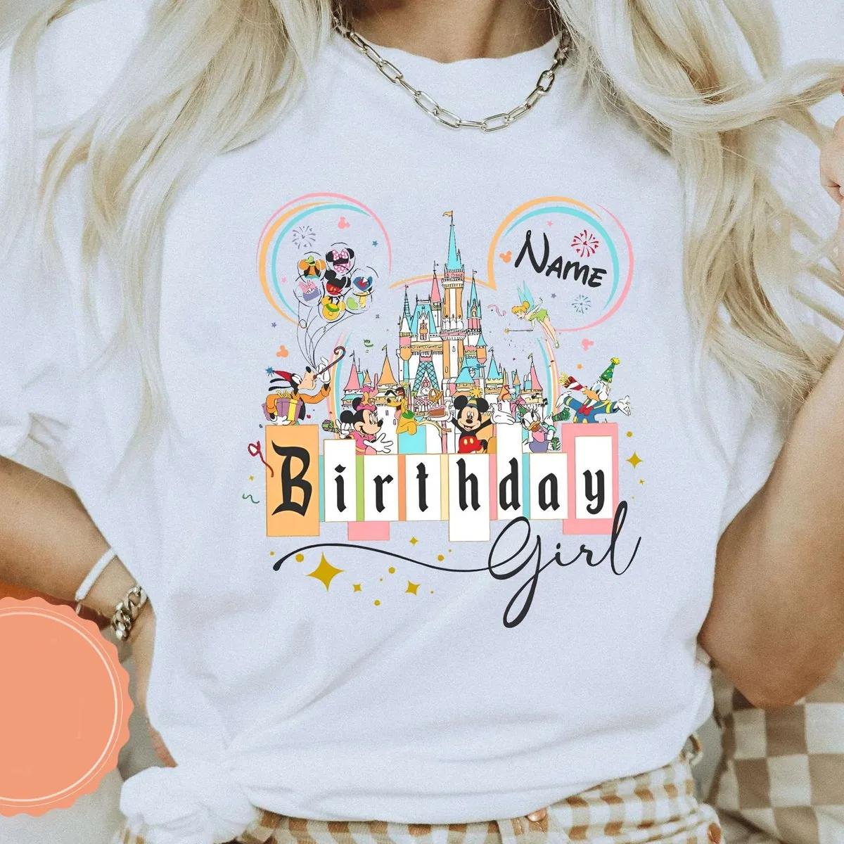 Custom Name Disney Birthday Shirt Personalized Disney Bday Tee 3