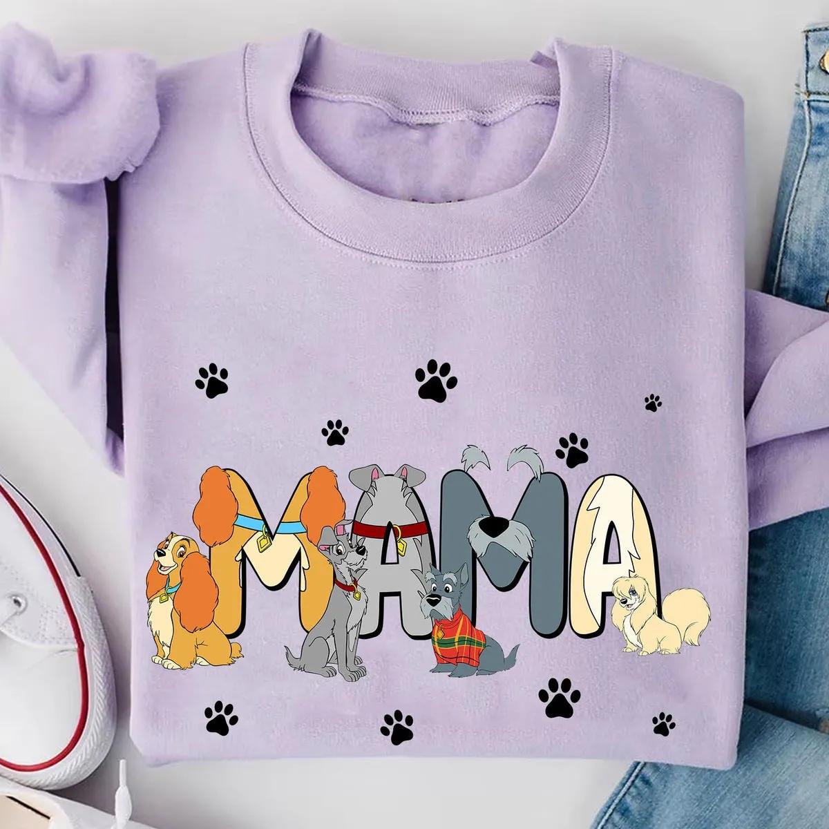 Custom Name Mama Lady And The Tramp Themed Shirt 1