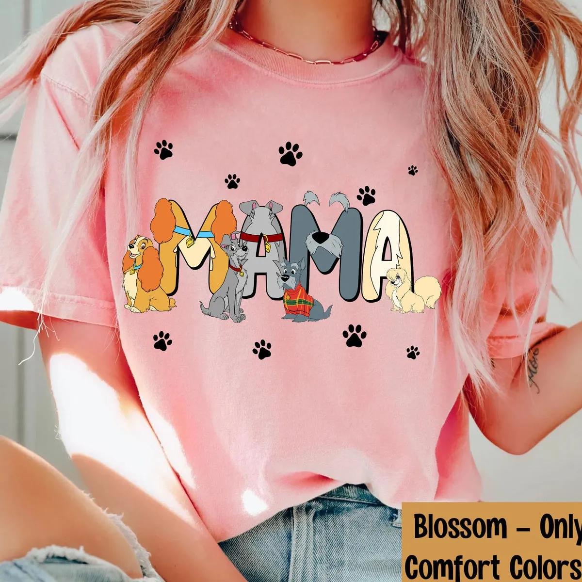 Custom Name Mama Lady And The Tramp Themed Shirt 6