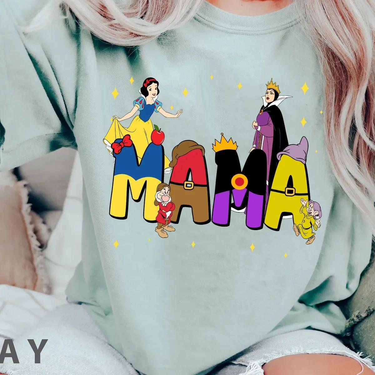 Custom Name Mama Snow White Themed Shirt 3