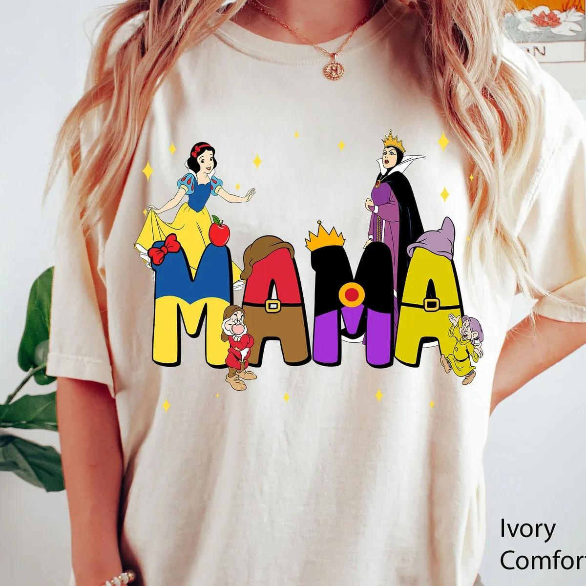 Custom Name Mama Snow White Themed Shirt 5