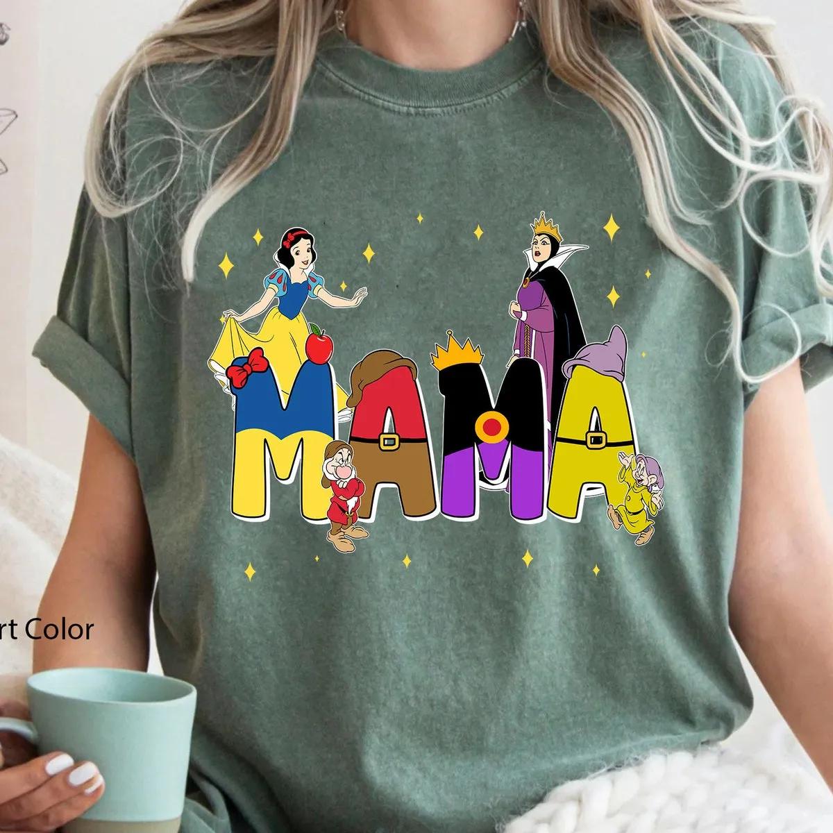 Custom Name Mama Snow White Themed Shirt 6