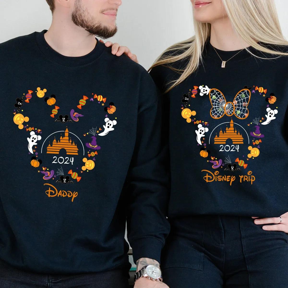 Custom Name Mickey and Minnie Disney Halloween Castle Shirt 1