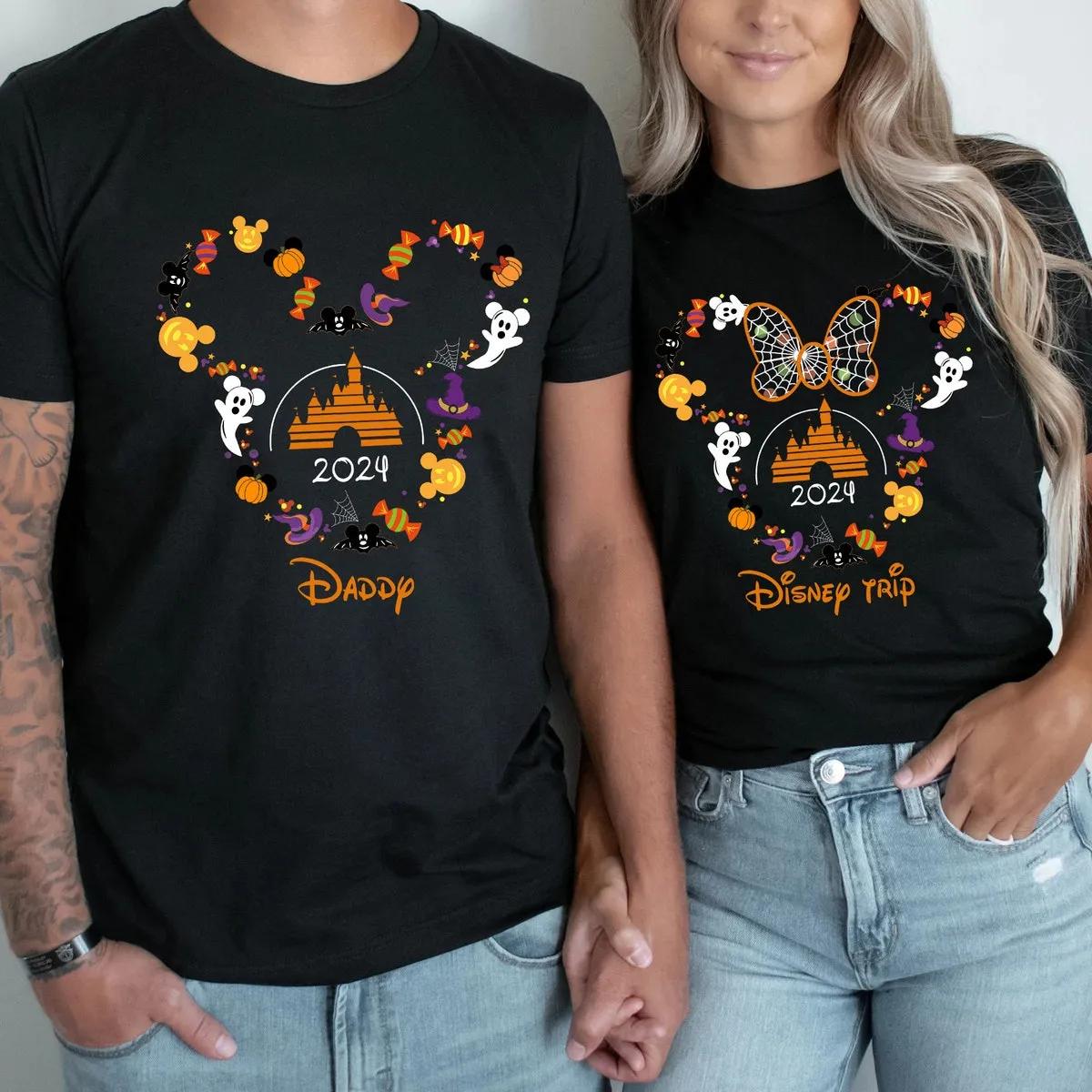 Custom Name Mickey and Minnie Disney Halloween Castle Shirt 2