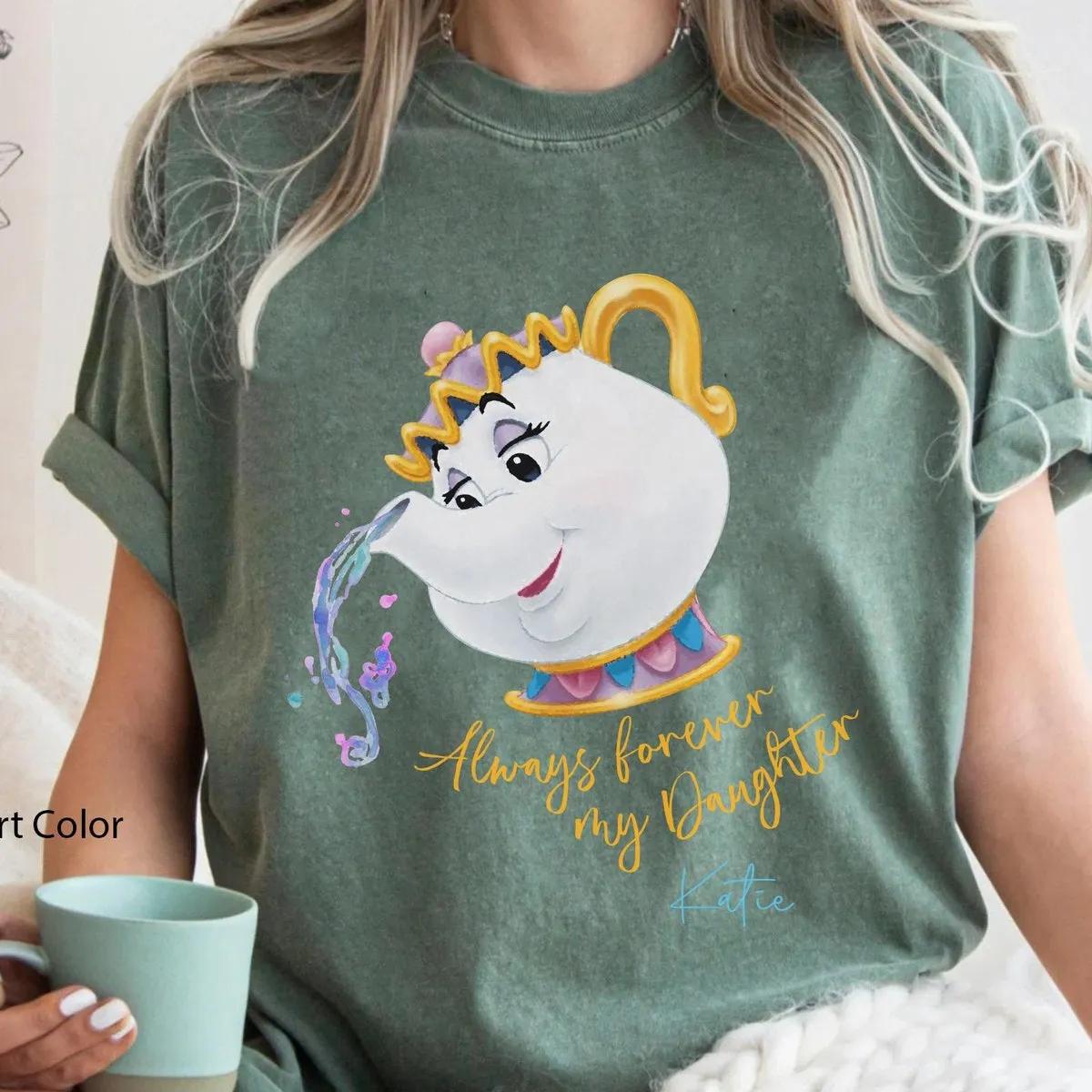 Custom Name Mrs Potts And Chip Always Forever Shirt 3