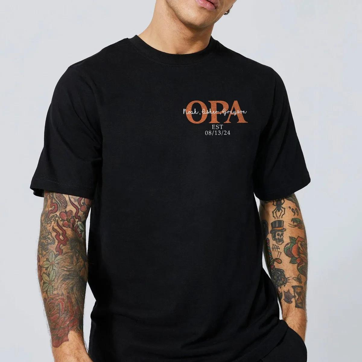 Custom Name Opa Of Children Year Of Birth Fathers Day Shirt 1 1