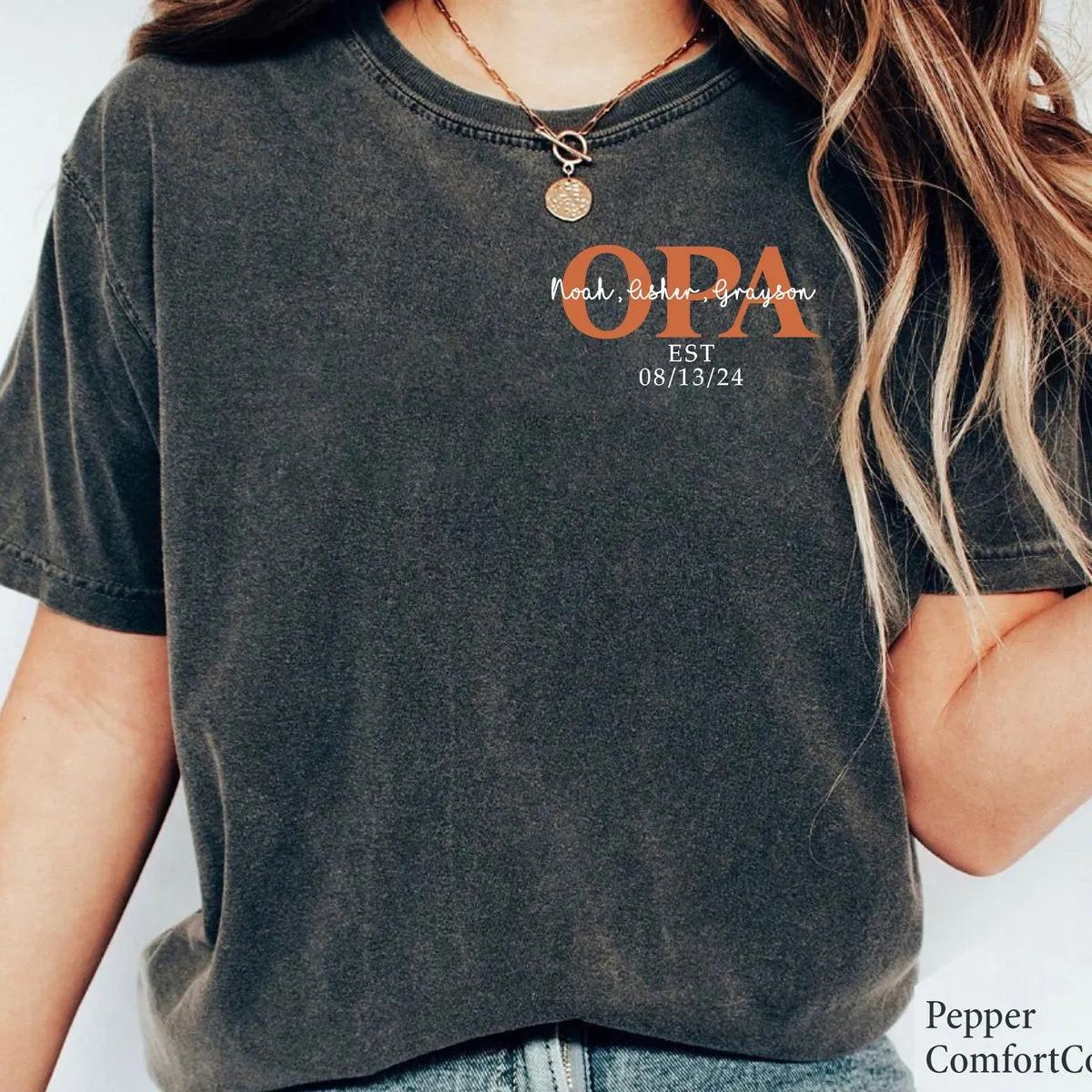 Custom Name Opa Of Children Year Of Birth Fathers Day Shirt 2 1