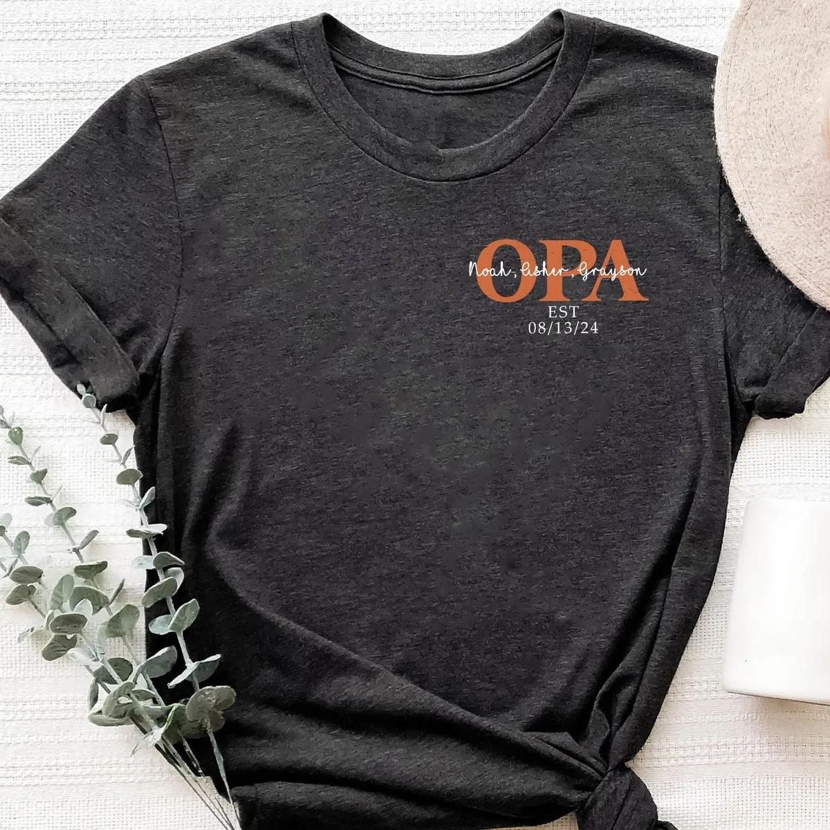 Custom Name Opa Of Children Year Of Birth Fathers Day Shirt 3 1