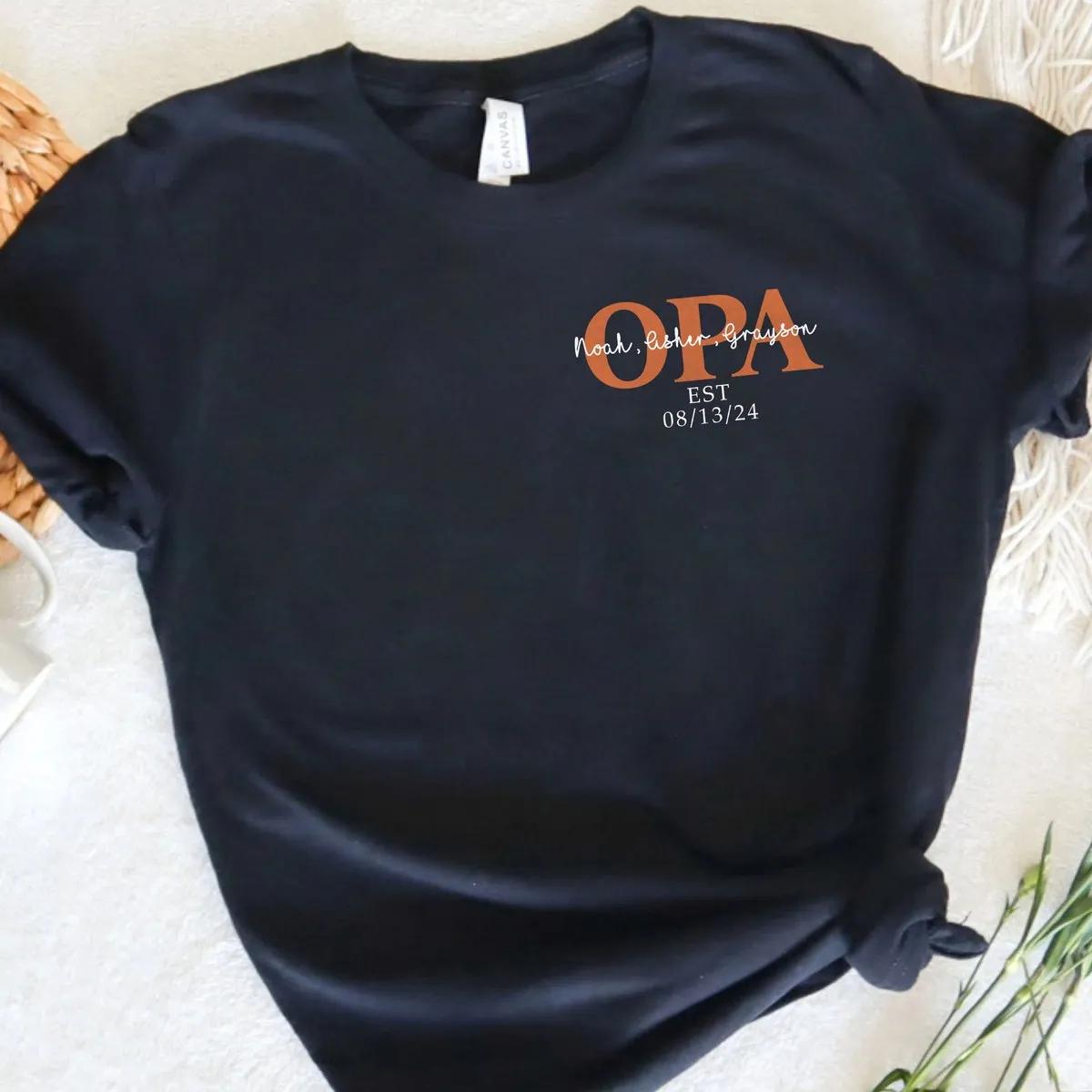 Custom Name Opa Of Children Year Of Birth Fathers Day Shirt 4 1