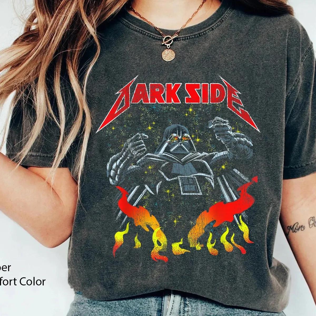 Darth Vader Heavy Metal Flames Dark Side Shirt 1