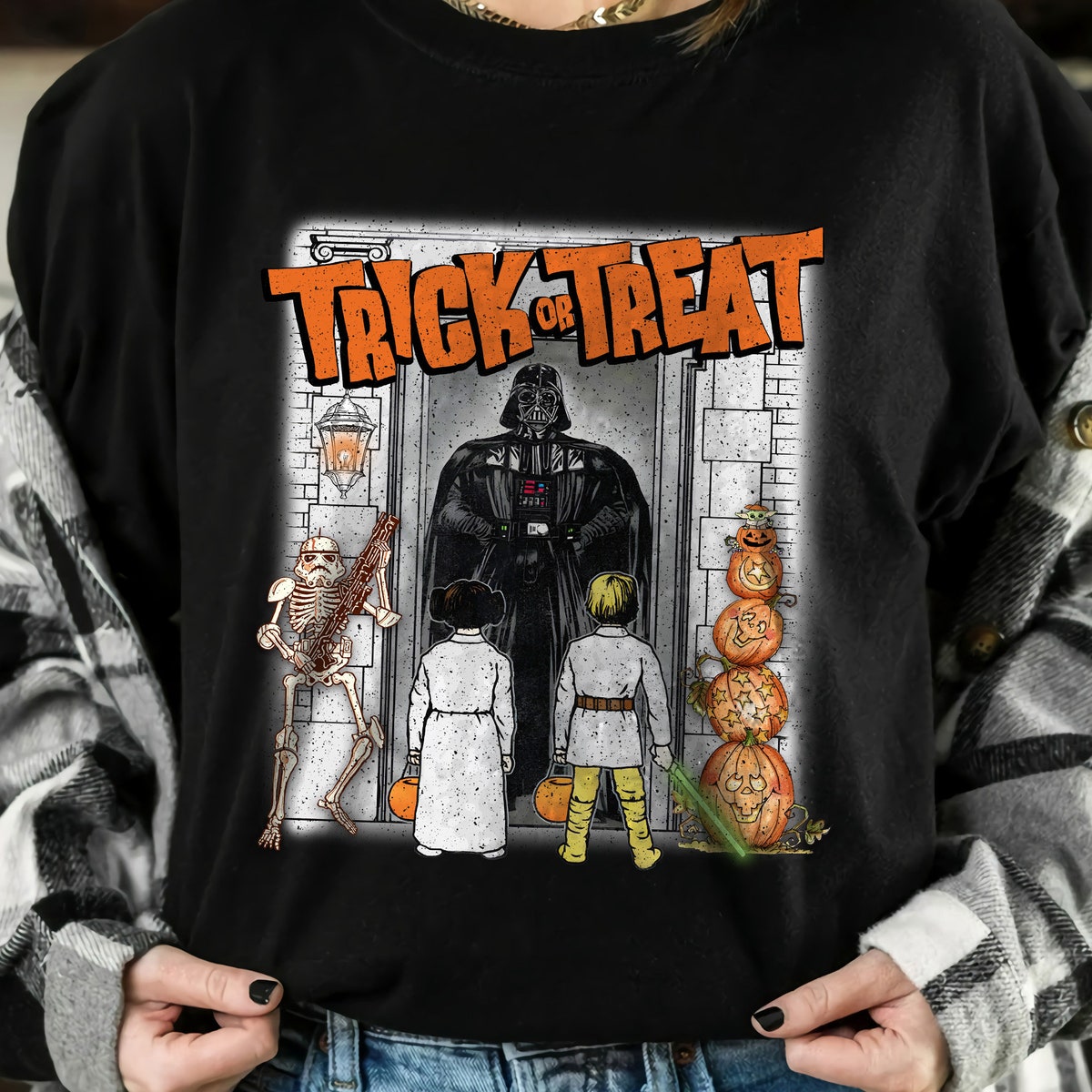 Darth Vader Princess Leia Luke Skywalker Trick Or Treat Star Wars Halloween Shirt 1