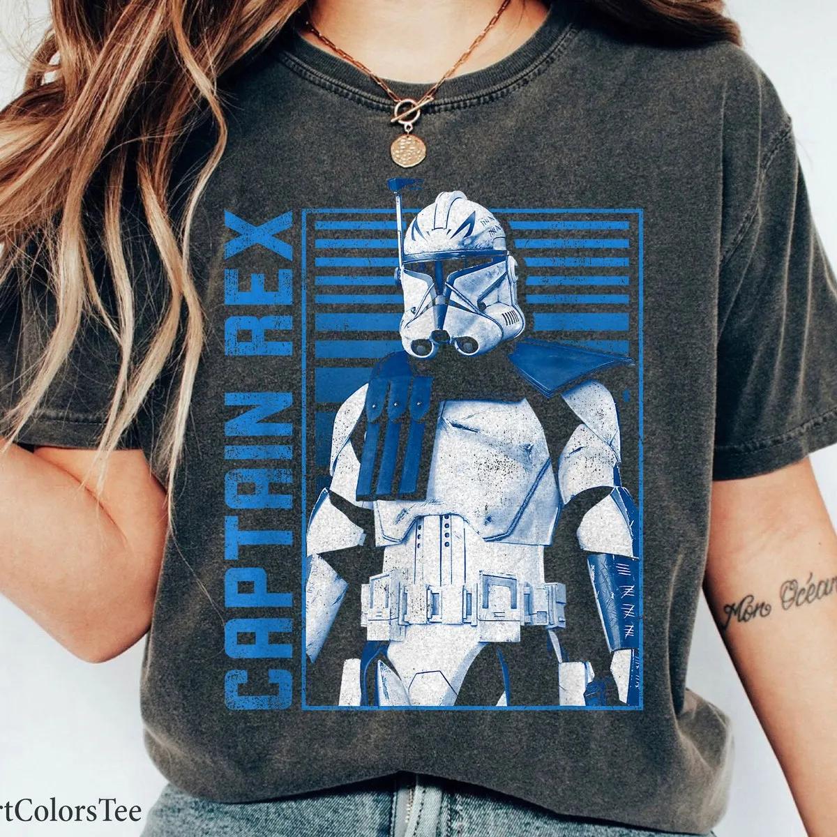 Disney Ahsoka Captain Rex Vintage Rebel Fighter Poster Shirt 4 3