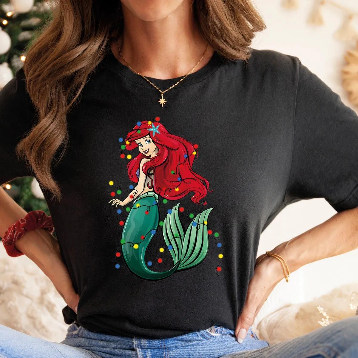 Disney Ariel Mermaid Christmas Shirt Princess Mermaid Tee 1 1