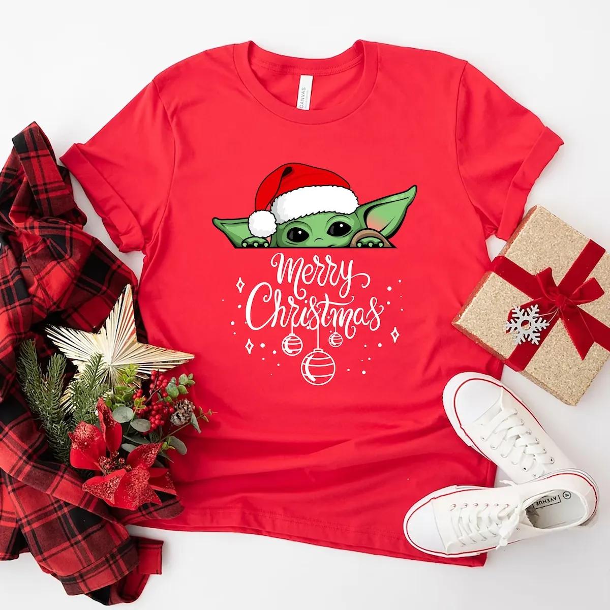 Disney Baby Yoda Star Wars Christmas Shirt 3 1