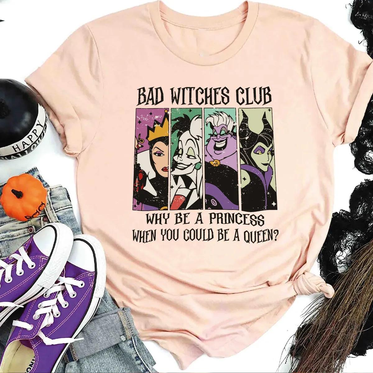 Disney Bad Witches Club Shirt Maleficent Evil Queen Ursula Cruella Tee 3 3